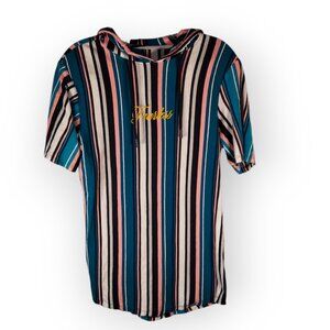 Vox Populi For the People Multicolor Short Sleeved Hoodie Drawstring Fearless M